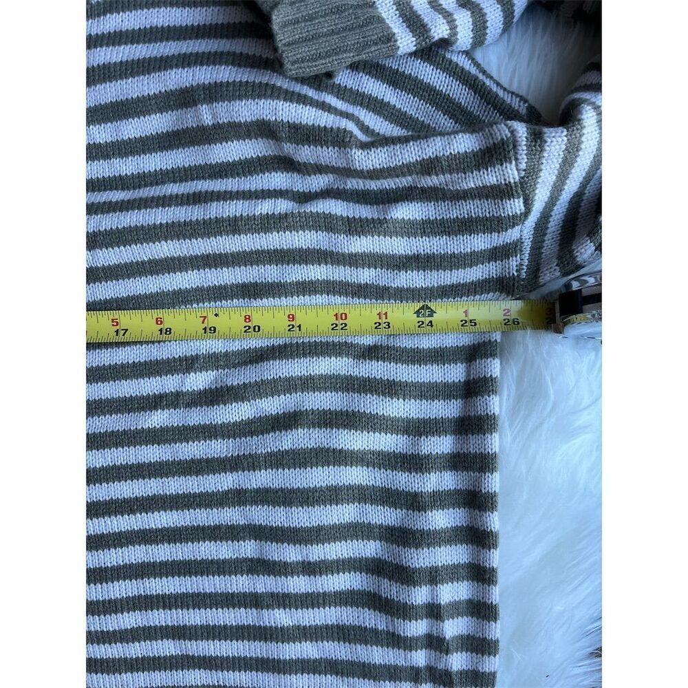 🆕 Easel Women's M Green Striped Knit Sweater Dress w/ Pockets Casual Oversized - Picture 9 of 10